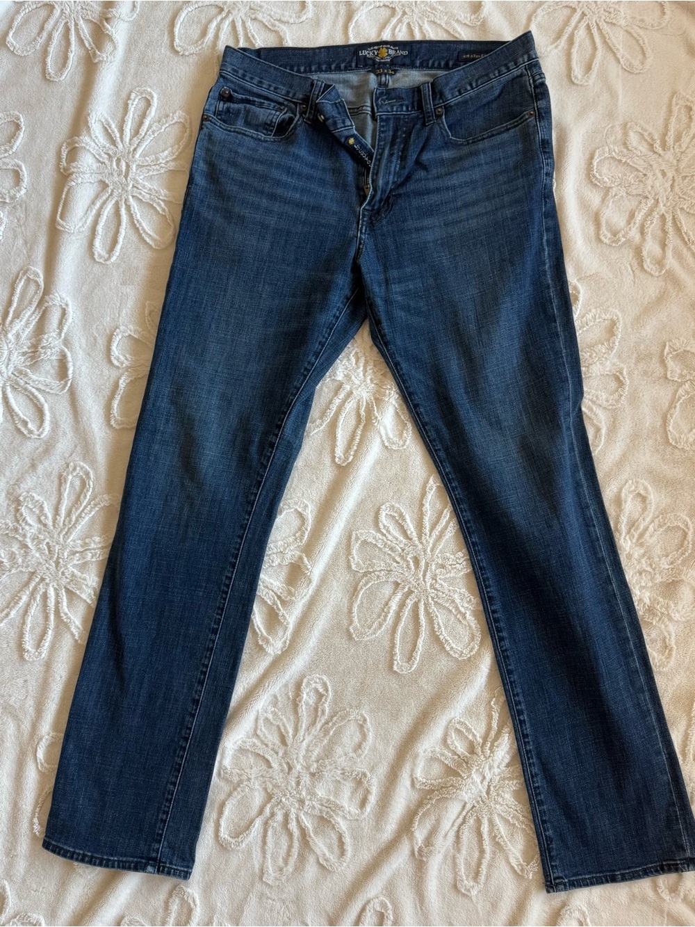 Lucky Brand Dark Blue Straight Leg Men’s Athletic Fit Jeans